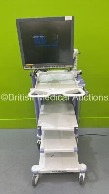 Olympus Stack Trolley (No Power) with Olympus OEV191H Monitor (Powers Up) *S/N 7721250*