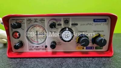 Smiths Medical ParaPAC Plus 310 Transport Ventilator MR Conditional *Mfd 2019* (Cracked Case - See Photos) with 1 x Hose and 1 x Lithium Battery *SN 1910108* - 3