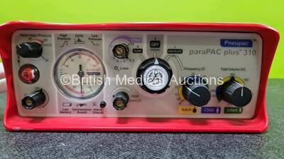 Smiths Medical ParaPAC Plus 310 Transport Ventilator MR Conditional *Mfd 2019* (Cracked Case - See Photos) with 1 x Hose and 1 x Lithium Battery *SN 1910041* - 3