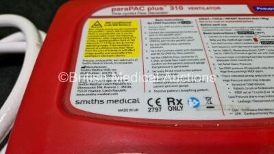 Smiths Medical ParaPAC Plus 310 Transport Ventilator MR Conditional *Mfd 2019* (Cracked Case - See Photos) with 1 x Hose and 1 x Lithium Battery *SN 1910041* - 8