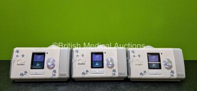 3 x ResMed Airsense 10 Autoset For Her CPAP Units with 3 x Power Supplies and 3 x Humidifier Chambers (All Power Up) *SN 22161430144 / 22161430244 / 22181122969*