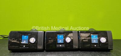 Job Lot Including 1 x ResMed AirSense 10 Autoset CPAP Unit with 1 x Humidifier Chamber (Powers Up), 2 x ResMed AirSense 10 Elite CPAP Units with 1 x Humidifier Chamber (Both Power Up, 1 x Missing Badge and 1 x Missing Humidifier Chamber - See Photos) and 