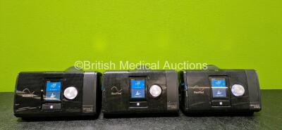 3 x ResMed AirSense 10 Autoset CPAP Units with 3 x Power Supplies and 3 x Humidifier Chambers (All Power Up) *SN 23191527977 / 23181028637 / 23172655512*