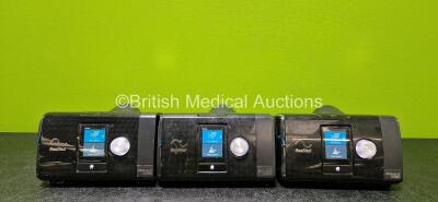 3 x ResMed AirSense 10 Autoset CPAP Units with 3 x Power Supplies and 2 x Humidifier Chambers (All Power Up and 1 x Missing Humidifier Chamber - See Photos) *SN 23172966808 / 23171225257 / 23172082078*