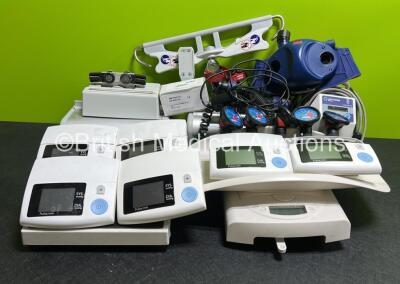 Mixed Lot Including 6 x Truly Instrument DB32 Blood Pressure Monitors with Cuffs and Hoses (1 x Missing Casing), 5 x Portex Blood Pressure Gauges, 1 x Seca Baby Weighing Scale, 1 x Seca Weighing Scale, 1 x Inditherm CosyTherm Mattress Warmer, 1 x Drager C