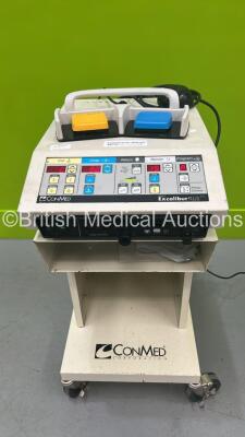 ConMed Aspen Excalibur Plus PC Electrosurgical / Diathermy Unit on Stand with Dual Footswitch and Dome Footswitch (Powers Up) *S/N 6321A*