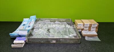 Mixed Lot Including 120 x Dissecting Scissors 4 1/2 Inch Open Shanks Straight, 20 x Denis Browne 7 Inch Tonsil Seizing Forceps with 1 x Perforated Basket (Like New), Approx 25 x Harvey Medic Dental/Oral Tie Wires Ref HMo035S *All Expired*, Approx 25 x Har