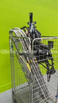 Cage of 4 x Aluminium Scoop Stretchers and 2 x Manual Wheelchairs (Cage Not Included) - 2