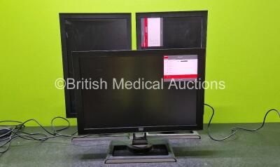 3 x Barco 24.1" Colour LCD Monitors MDRC-2124 with 3 x Power Supplies (All Power Up and 1 x Damaged Screen - See Photos) *Cage*