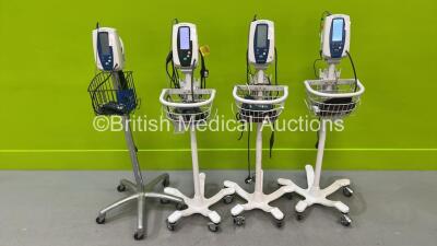 3 x Welch Allyn SPOT Vital Signs Monitors on Stands and 1 x Welch Allyn 420 Series Vital Signs Monitor on Stand (All Power Up)