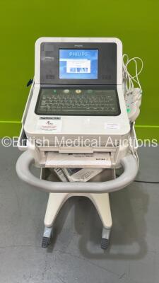 Philips PageWriter TC30 ECG Machine on Stand with 10 Lead ECG Leads (Powers Up)