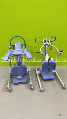 1 x Arjo Sara Plus Electric Patient Hoist with Controller and 1 x Arjo Sara 3000 Electric Patient Hoist with Battery and Controller (No Power)