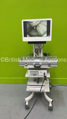 Xion Stack System with Xion Monitor, Xion EndoStrobe EL Control Unit Type CD13F/R Ref 328 772 600, Xion EV-N Video Nasopharyngoscope in Case (Powers Up) *S/N 170185*