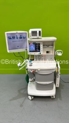 Datex-Ohmeda S/5 Avance Anaesthesia Machine Version 6.10 with GE Carescape 850 Monitor (Cracked Screen) Module Rack, Bellows and Hoses (Powers Up)