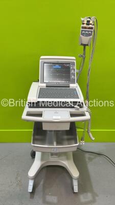 GE MAC 5500HD ECG Machine on Stand with 10 Lead ECG Leads (Powers Up) *S/N SKJ16179614PA *