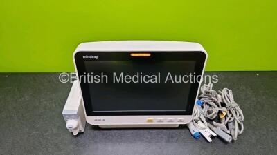 Mindray ePM 12M Monitor *Mfd 2020* Including ECG, SpO2, NIBP, IBP1, IBP2, C.O, T1 and T2 Options , 1 x Mindray CO2 Gas Module PN 115-027545-00 and 3 x Cables / Leads - 2