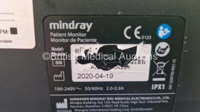 Mindray ePM 12M Monitor *Mfd 2020* Including ECG, SpO2, NIBP, IBP1, IBP2, C.O, T1 and T2 Options , 1 x Mindray CO2 Gas Module PN 115-027545-00 and 3 x Cables / Leads - 10