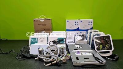 Mixed Lot Including 7 x Merlin@Home Transmitters, 2 x Boston Scientific Latitude Units, 1 x Henleys Medical Mini Plus Compressor Nebulizer, 2 x Welch Allyn Ophthalmoscope / Otoscopes Handles (Both Power Up), 1 x CareFusion BabyCo in Case, 4 x RoHS Infrare