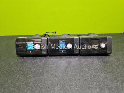 3 x ResMed Airsense 10 Autoset CPAPS (All Power Up) with 1 x Power Supply *SN 2321874704 / 23231530009 / 23231325183*