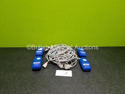 4 x LiDCO CM722-01 Lithium Dilution Cardiac Output Sensor Interfaces with Various Monitor Cables