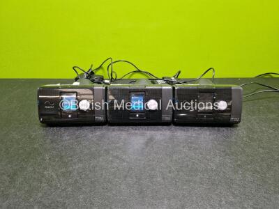 3 x ResMed Airsense 10 Autoset CPAPS (2 x Power Up) with 1 x Power Supply *SN 23221802839 / 23221815170 / 23221931140*