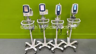 4 x Welch Allyn SPOT Vital Signs Monitors (2 x LXi) on Stands (All Power Up)