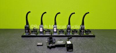 Job Lot Including 6 x Airtraq Avant Guided Intubation Laryngoscope Optics with 1 x Spare Lithium Battery, 5 x Docking Stations Ref A-590 (All Power Up), 1 x Airtraq Universal Adapter for Smartphone and 3 x Power Supplies