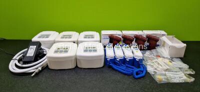 Mixed Lot Including 1 x Drager XP Ref 5790808-00 Power Supply *Untested* with Hose, 5 x DeVilbiss Sleepcube Standard CPAP Units (All Power Up), 4 x EZ-IO G3 Power Drivers, 3 x Boxes of Drager Disposable CO2 Cuvette Adult Ref MP01062 *All Expired*, 4 x Cov