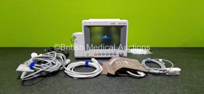 Edan iM50 Patient Monitor *Mfd 2020* Including ECG, SpO2, CO2, IBP1, IBP2, T1 and T2 Options, 1 x iCARB CO2 Module with Water Trap, 1 x Lithium Battery and Various Patient Monitoring Cables / Leads (Powers Up)