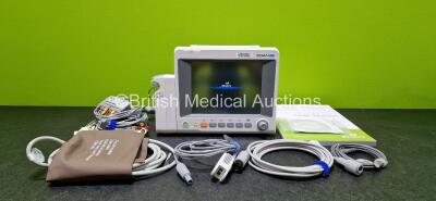 Edan iM50 Patient Monitor *Mfd 2020* Including ECG, SpO2, CO2, IBP1, IBP2, T1 and T2 Options, 1 x iCARB CO2 Module with Water Trap, 1 x Lithium Battery, 1 x User Manual and Various Patient Monitoring Cables / Leads (Powers Up)