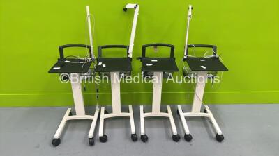 4 x Seca ECG Stands withs ECG Leads