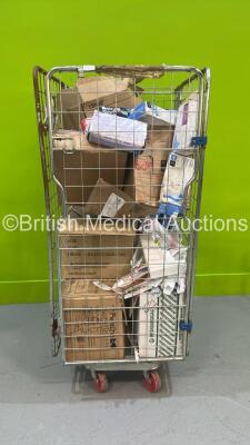 Cage of Mixed Consumables Including Gloves, SuperSet Double Swivel Catheters and Covidien Argyle Suction Catheters (Majority Out of Date)