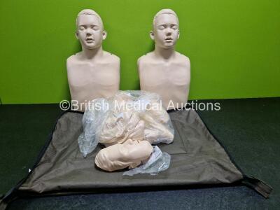 2 x Innosonian Brayden CPR Training Manikins (Both Power Up with Stock Power Supply Stock Power Not Included,Both Light Up) with 10 x Spare Replacement Faces