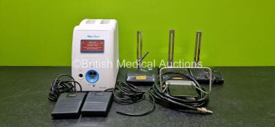 Mixed Lot Including 1 x Hologic NovaSure RF Controller Model 10 Ref RFC2010 (Powers Up with Fault - See Photos) with 2 x Herga Footswitches, 1 x deSoutter Medical FV-220 Pneumatic Foot Control Ref 14900 and 3 x Eschmann Equipment Attachments *SN 34726K14D