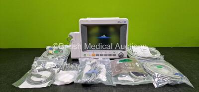 Edan iM50 Patient Monitor *Mfd 2020* Including ECG, SpO2, CO2, IBP1, IBP2, T1 and T2 Options, 1 x iCARB CO2 Module with Water Trap, 1 x Lithium Battery, 1 x User Manual and Various Patient Monitoring Cables / Leads (Powers Up)