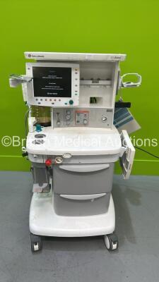 Datex-Ohmeda S/5 Avance Anaesthesia Machine Software Version 06.10 with Absorber and Hoses (Powers Up - Cracked Plastic Tray - See Pictures) *S/N ANBP00344*