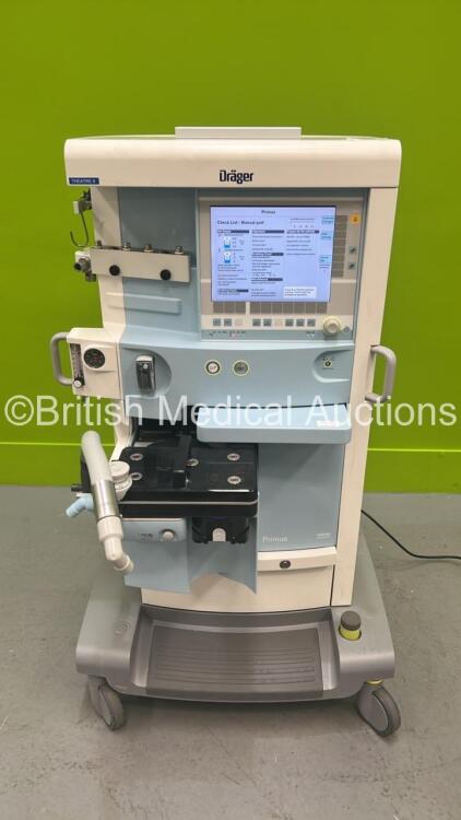 Drager Primus Anaesthesia Machine Software Version 4.53.00 - Total Operating Hours Mixer 35813 - Ventilator 14479 with Bellows and Hoses (Powers Up) *S/N ASEK-0115*