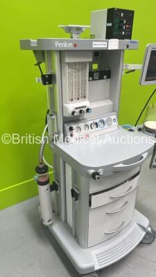 Penlon Prima 450 Induction Anaesthesia Machine *Mfd 2019* with Hoses, Penlon AV-S Ventilator - CPU Software v2.01.05, Penlon 02 Monitor and Penlon A200SP Absorber (Powers Up) *4500119-0003* - 3