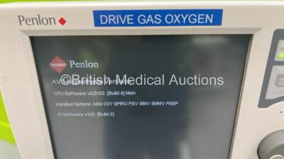 Penlon Prima 450 Induction Anaesthesia Machine with Hoses, Penlon AV-S Ventilator - CPU Software v2.01.02 and Penlon A200SP Absorber (Powers Up) *4500315-03* - 2