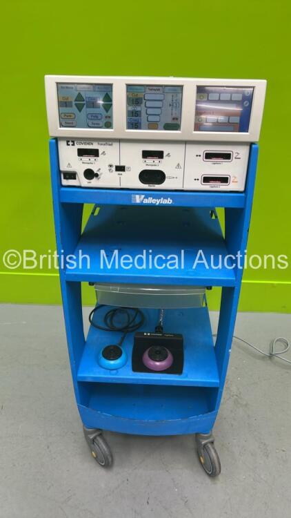 Valleylab ForceTriad Electrosurgical / Diathermy Unit Version 4.00 on Stand with Dome and Ligasure Footswitches (Powers Up) *S/N T1K25984EX* **Mfd 2011**