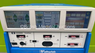 Valleylab ForceTriad Electrosurgical / Diathermy Unit Version 4.00 on Stand with Dome and Ligasure Footswitches (Powers Up) *S/N T1K25984EX* **Mfd 2011** - 2