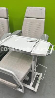 2 x Likamed Novo X 330 Electric Therapy Chairs with 2 x Likamed Over Bed Tables - 2