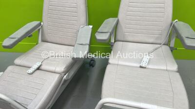 2 x Likamed Novo X 330 Electric Therapy Chairs with 2 x Likamed Over Bed Tables *Stock Photo Used* - 4