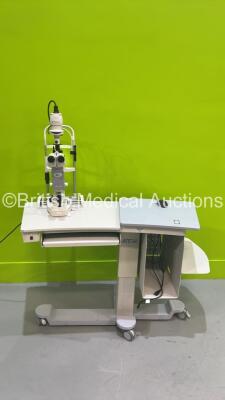 TopCon SL-D7 Slit Lamp with Binoculars, 2 x 12,5 x Eyepieces, DV3 Attachment and Chin Rest on Motorized Table (Powers Up with Good Bulb) *S/N 7000053* - 2