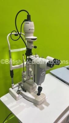 TopCon SL-D7 Slit Lamp with Binoculars, 2 x 12,5 x Eyepieces, DV3 Attachment and Chin Rest on Motorized Table (Powers Up with Good Bulb) *S/N 7000053* - 9