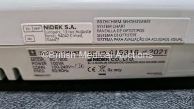 Nidek SC-1600 System Chart *Mfd 2021* (Powers Up) with Nidek Chart Remote Control (Powers Up) *SN 415316* - 5