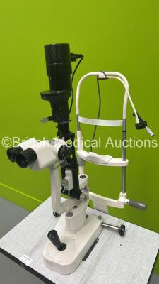 Grafton Optical Slit Lamp with 2 x 12.5x Eyepieces and Chin Rest on Hydraulic Table (Unable to Test Due to Power Supply Not Fitted) - 4