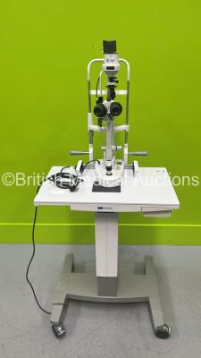 Haag Streit BC 900 Slit Lamp with 2 x 10x Eyepieces on Hydraulic Table (Damaged / Incomplete) *02276*