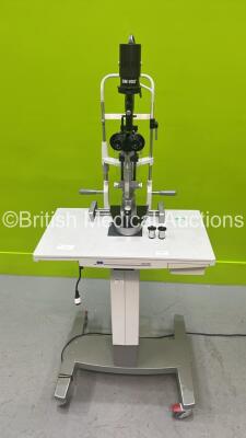 Haag Streit Bern BM900 Slit Lamp on Hydraulic Table with Binoculars, 2 x 16x and 2 x 10x Eyepieces and Chin Rest (No Power Supply) *02285*