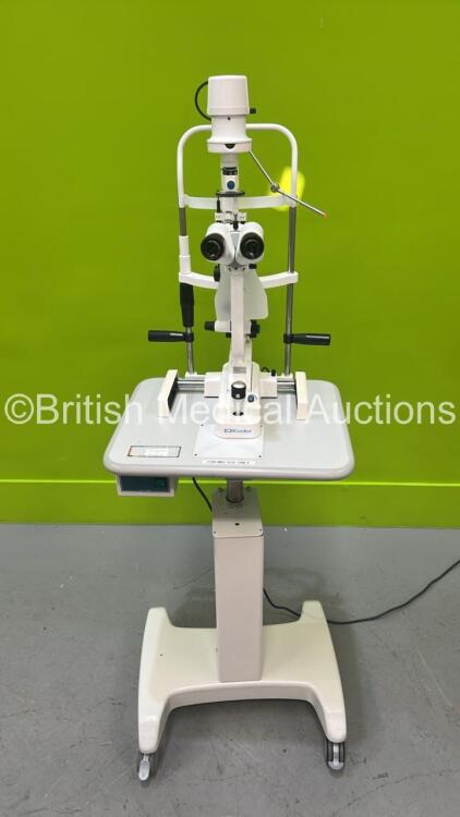 Keeler SL-40 H Slit Lamp with Binoculars, 2 x 12,5x Eyepieces and Chin Rest on Table (Powers Up - Good Bulb) *06120019*